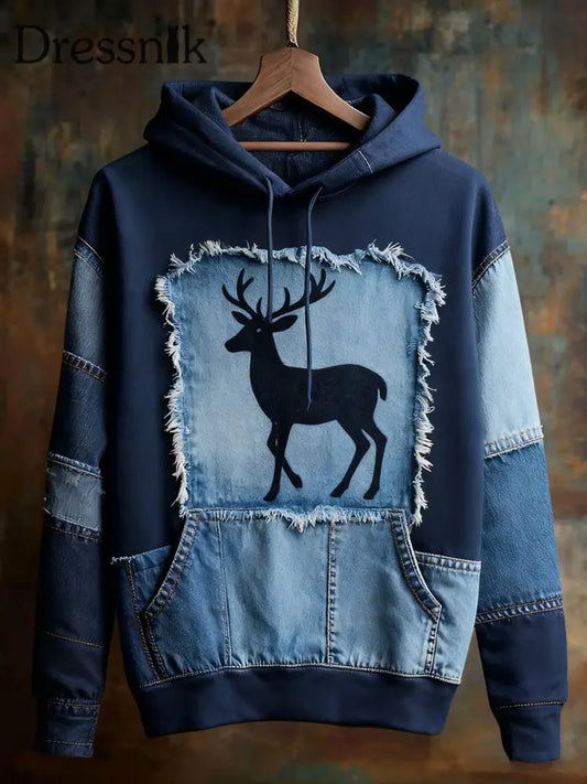 Unisex Tier kunst druck Casual Vintage Hoodie A / S