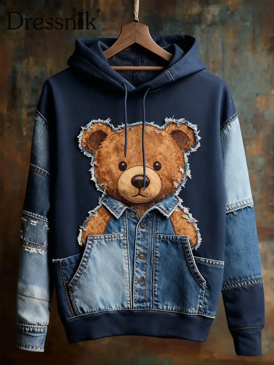 Unisex Tier kunst druck Casual Vintage Hoodie A / S
