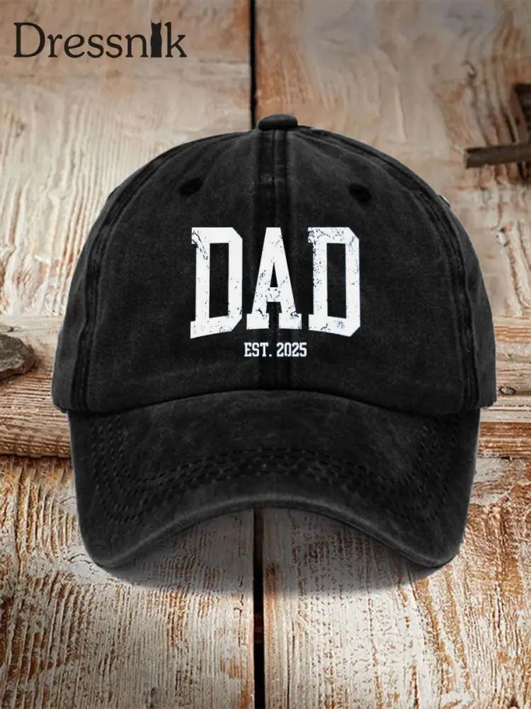 Unisex Vatertag inspirierter Print Vintage Hut Schwarz / JM