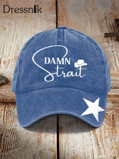 Unisex Verdammte Straße Country Musik Fan Design Print Hut Blau / JM