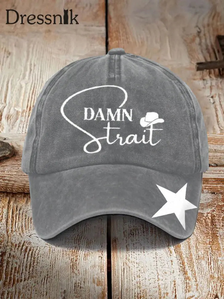 Unisex Verdammte Straße Country Musik Fan Design Print Hut Hellgrau / JM