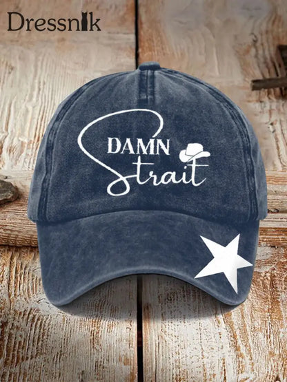 Unisex Verdammte Straße Country Musik Fan Design Print Hut Marineblau / JM