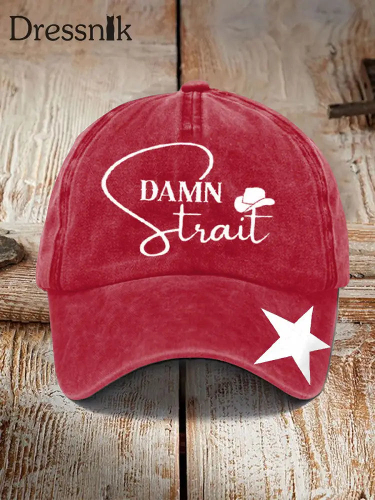 Unisex Verdammte Straße Country Musik Fan Design Print Hut Rot / JM