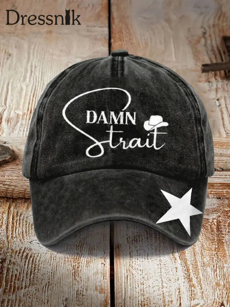 Unisex Verdammte Straße Country Musik Fan Design Print Hut Schwarz / JM