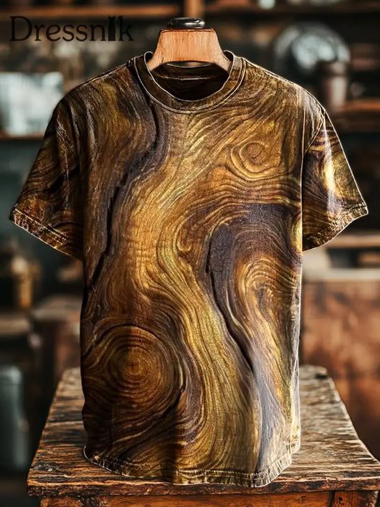 Unisex Vintage abstrakt Baum Kunst Druck lässig locker T-Shirt bunt / S
