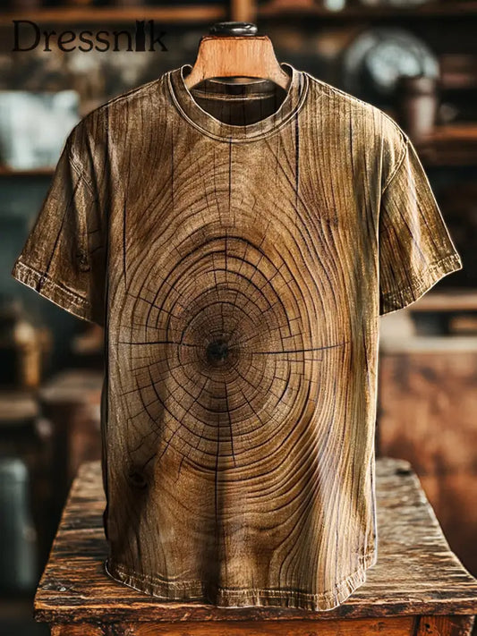 Unisex Vintage Abstrakte Linie Baum Kunst Druck lässig lose T-Shirt bunt / S