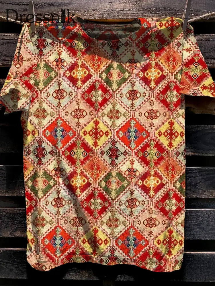 Unisex Vintage Hawaiian Kunstdruck Entspanntes Lose T-Shirt A / S