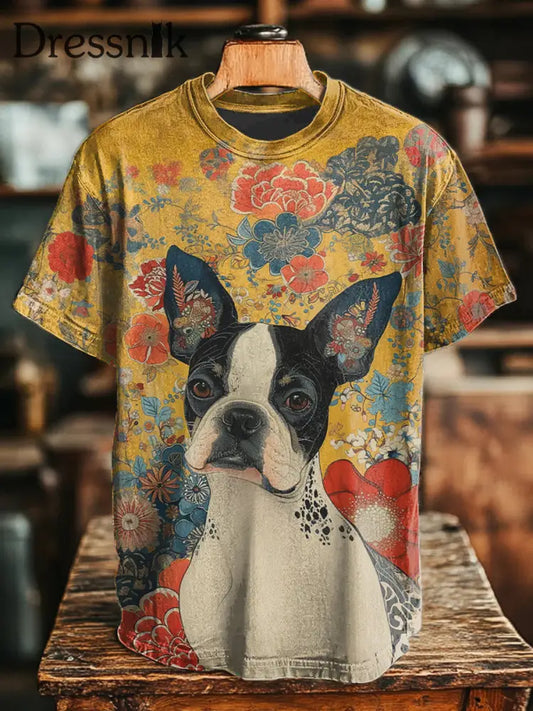 Unisex Vintage-T-Shirts mit Hunde-Print als bild / S
