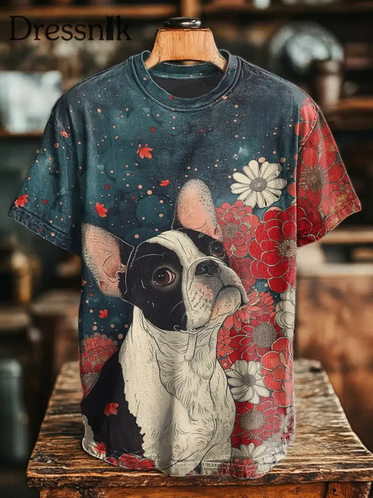Unisex Vintage-T-Shirts mit Hunde-Print als bild / S