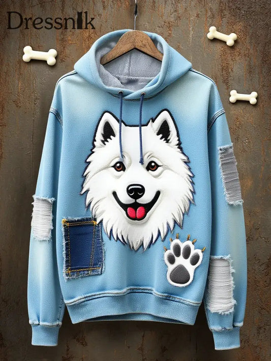 Unisex Vintage Tier kunst druck Casual Hoodie A / S