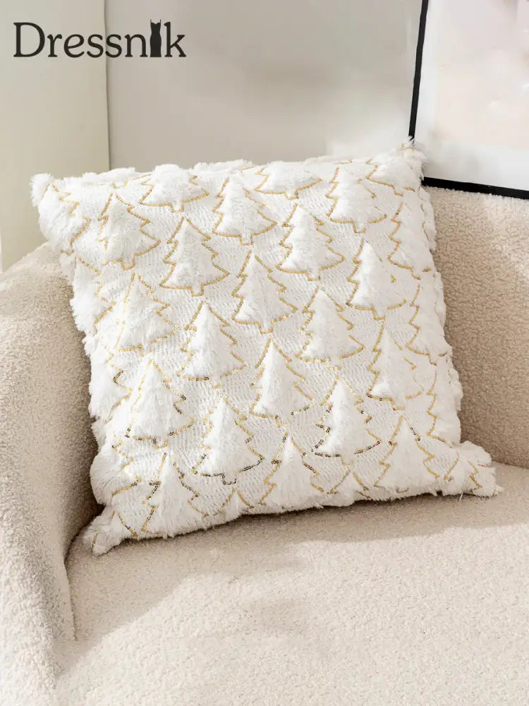 Unisex Weihnachts bedrucktes Kissen cremig-weiß / EINS