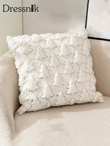 Unisex Weihnachts bedrucktes Kissen cremig-weiß / EINS