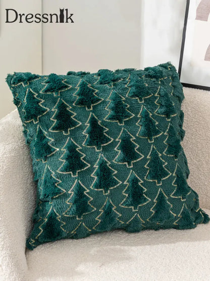 Unisex Weihnachts bedrucktes Kissen grün / EINS