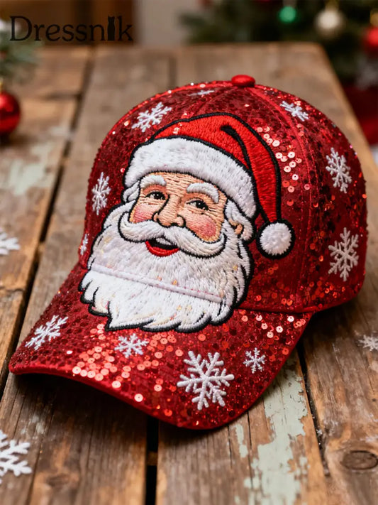 Unisex Weihnachts kunst bedruckte Mütze Rot / EINS