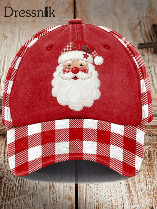 Unisex Weihnachts mann Plaid Hut Rot / EINS