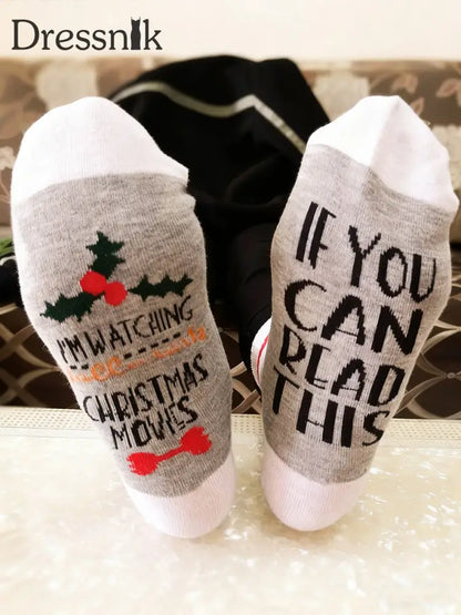 Unisex Weihnachts socken Weiß / EINS