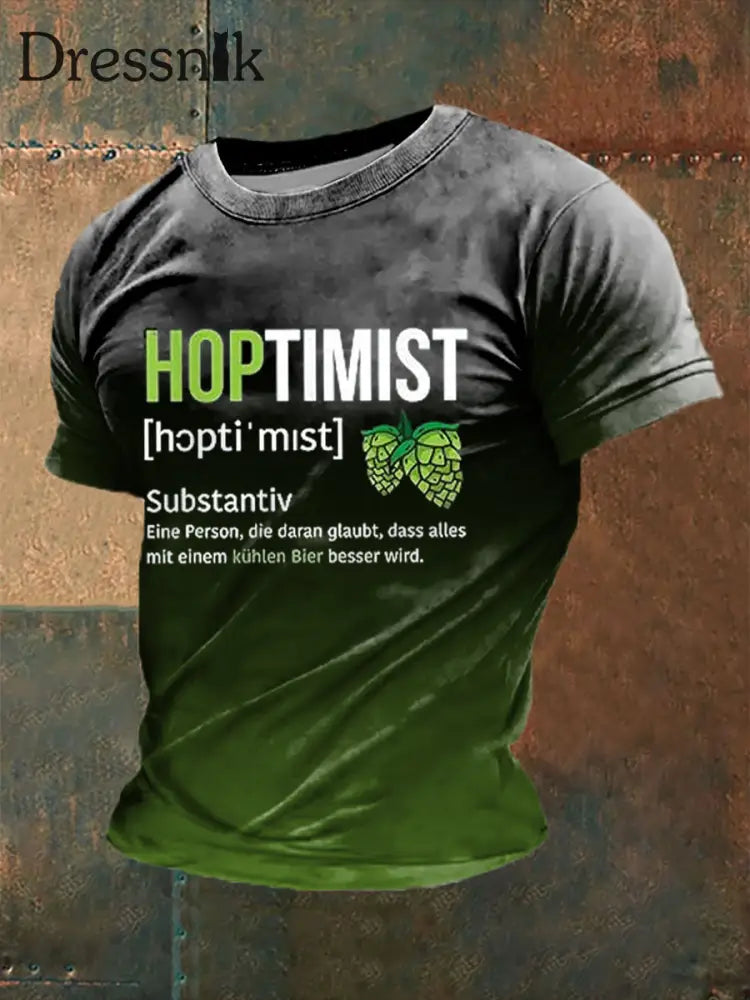 Unterhopft-bedrucktes Kurzarm-T-Shirt für Männer als bild / S