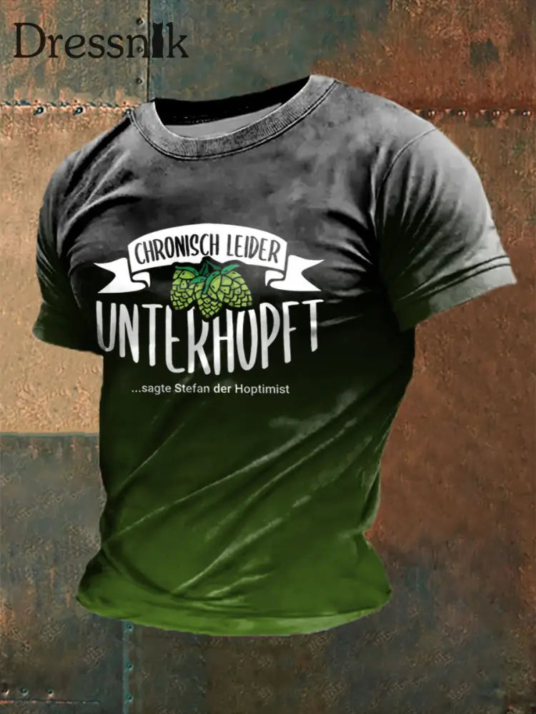 Unterhopft-bedrucktes Kurzarm-T-Shirt für Männer als bild / S