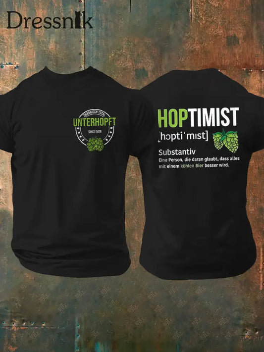 Unterhopft-bedrucktes Kurzarm-T-Shirt für Männer Schwarz / S