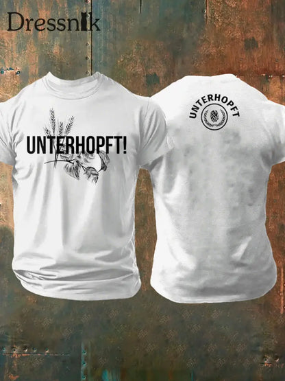 Unterhopft-bedrucktes Kurzarm-T-Shirt für Männer Weiß / S