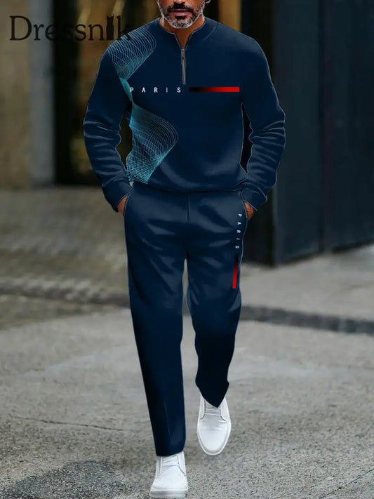 Vintage-inspiriertes textur iertes lässiges Polo-Hosen-Set für Herren mehrfarbig / S