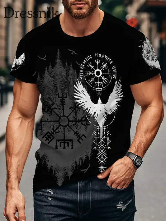 Vintage Swedish Viking Print T Shirt A / S