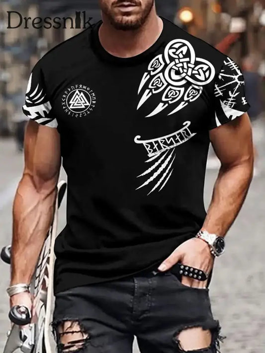 Vintage Swedish Viking Print T Shirt A / S
