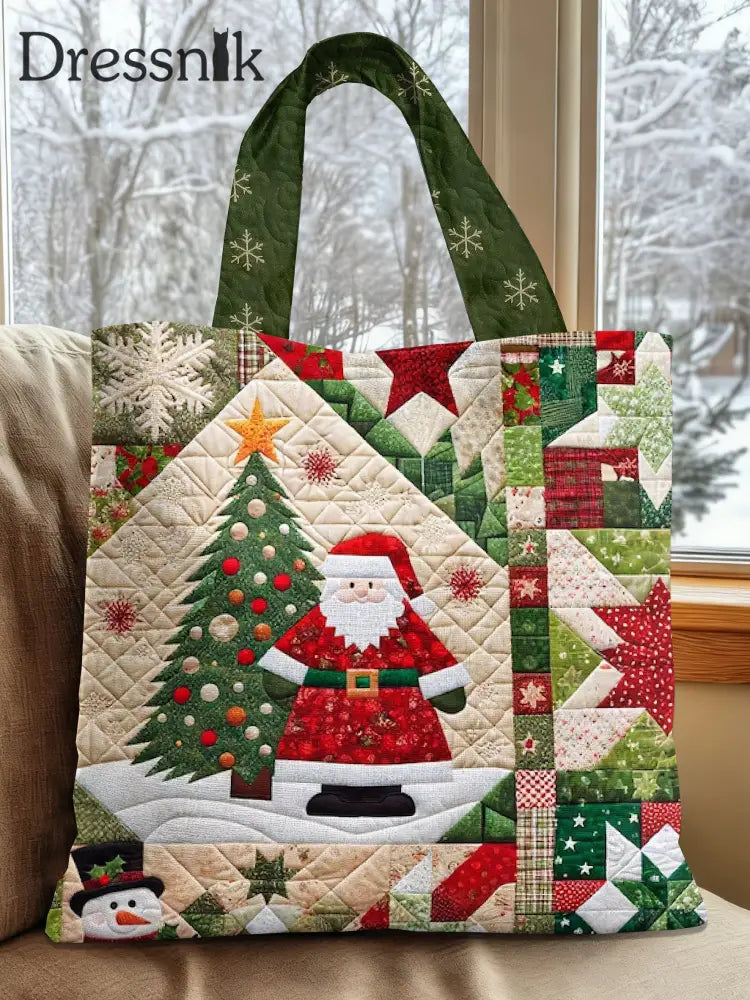Vintage Weihnachts bedruckte Handtasche als bild / EINS