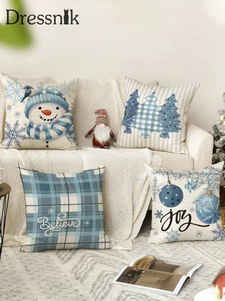 Vintage Weihnachts kunstdruck Kissen bezüge 4 Stück Kissen einzüge nicht enthalten A / 45CM