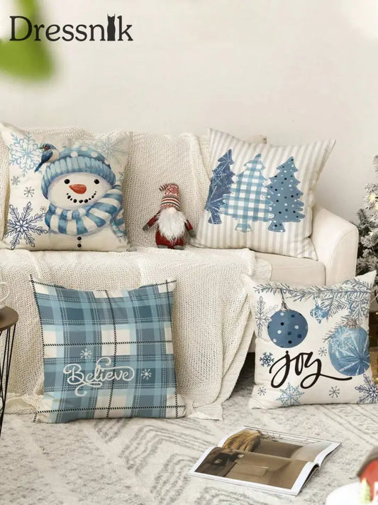 Vintage Weihnachts kunstdruck Kissen bezüge 4 Stück Kissen einzüge nicht enthalten A / 45CM