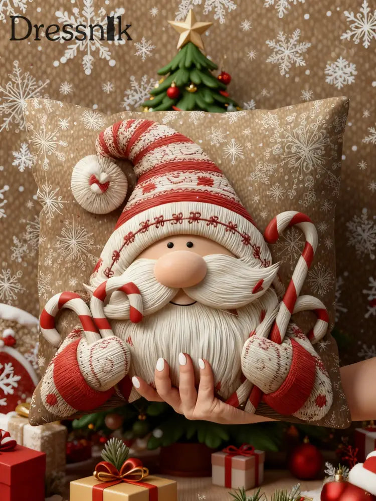 Vintage Weihnachts weihnachts mann Joy Home Dekor Kissen Khaki / EINS