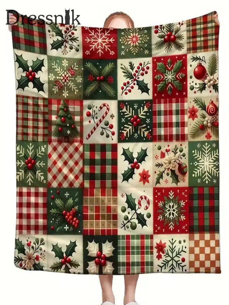 Vintage Weihnachtsbaum-Heim dekor Flanell decke Rot / EINS