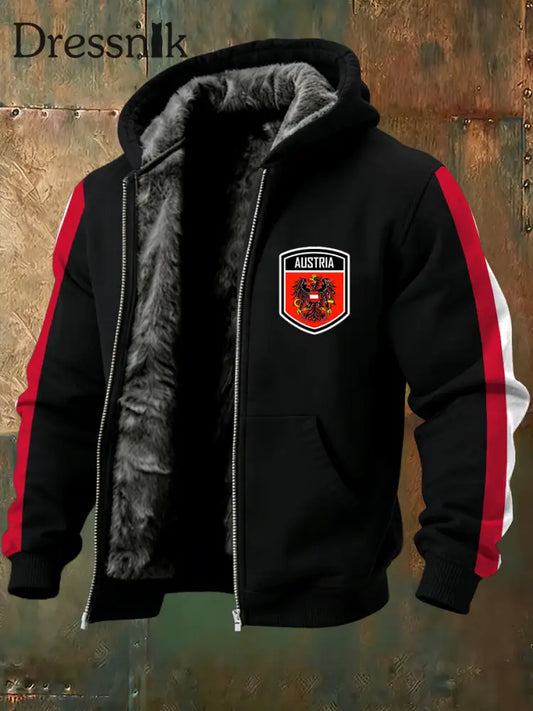 Warme Herren jacke mit österreichi schem Druck A / S