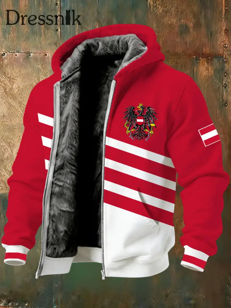 Warme Herren jacke mit österreichi schem Druck A / S