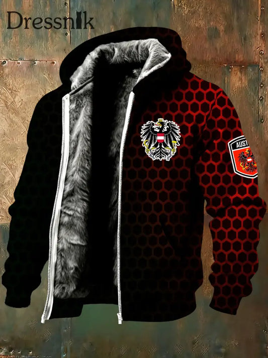 Warme Herren jacke mit österreichi schem Druck A / S