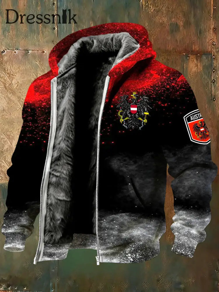 Warme Herren jacke mit österreichi schem Druck A / S