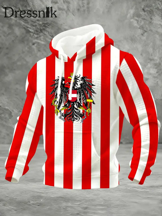 Warme Jacke mit österreichi schem Flaggen druck für Männer A / S