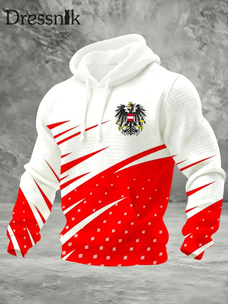 Warme Jacke mit österreichi schem Flaggen druck für Männer A / S