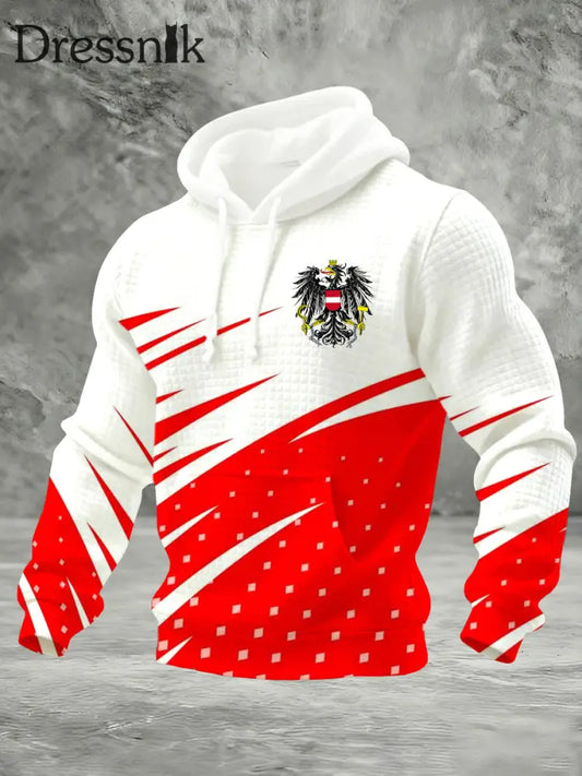Warme Jacke mit österreichi schem Flaggen druck für Männer A / S