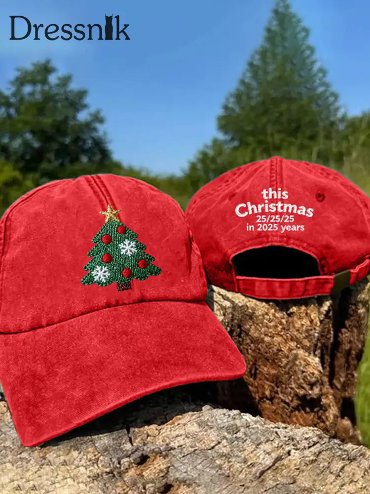 Weihnachts druck Casual Unisex Hut Rot / EINS