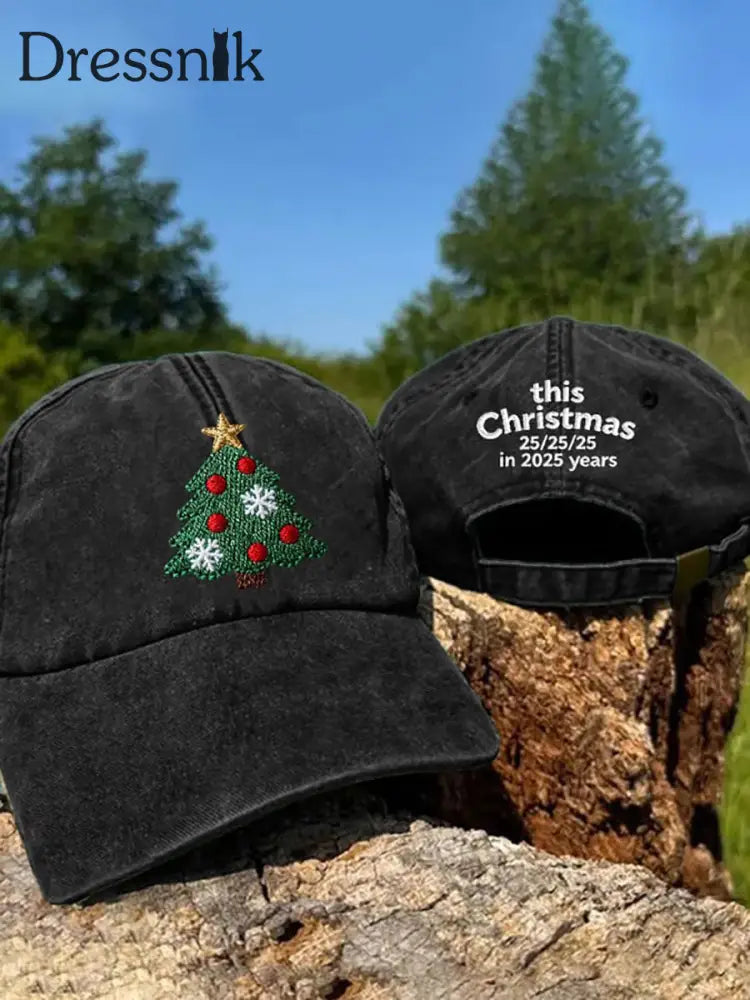 Weihnachts druck Casual Unisex Hut Schwarz / EINS