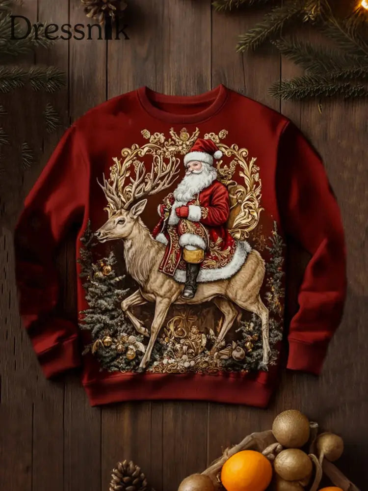 Weihnachts weihnachts mann bedruckt lässiges Sweatshirt für Männer Rot / S