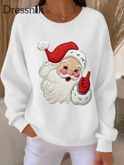 Weihnachts weihnachts weihnachts mann Kunstdruck Geripptes Rundhals-Sweatshirt Weiß / S