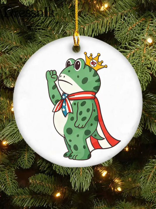 Weihnachts widerstehen Frosch Print Anhänger Weiß / EINS