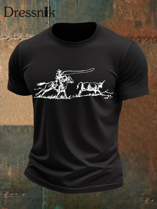 West bedrucktes T Shirt für Männer Schwarz / S