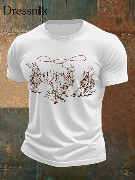 West bedrucktes T Shirt für Männer Weiß / S