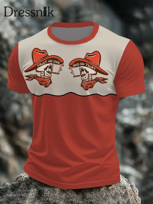 Western Cowboy bedrucktes T Shirt für Männer als bild / S