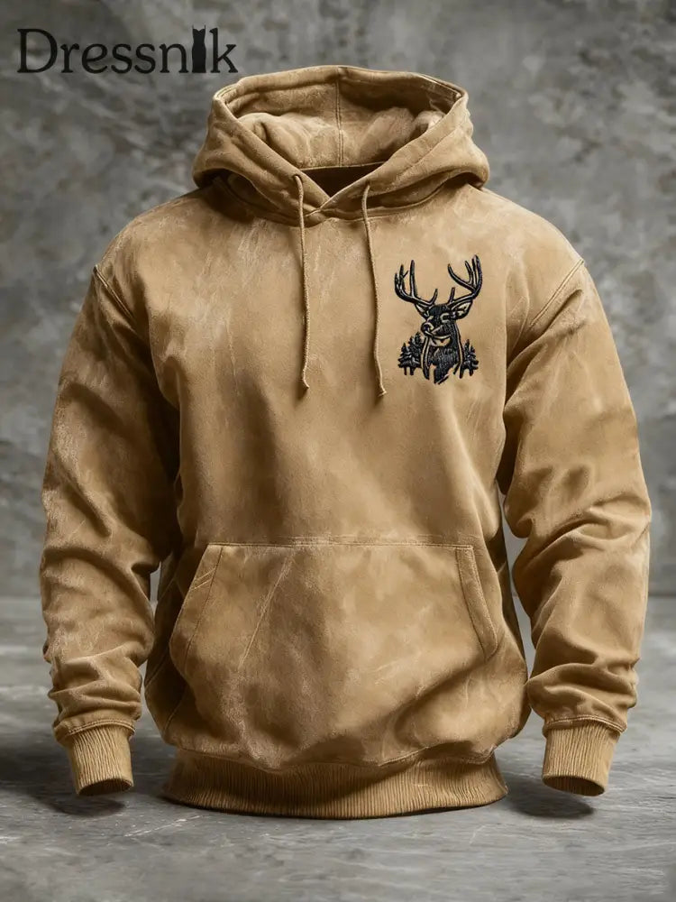 Western Deer Hoodie für Herren Khaki / S