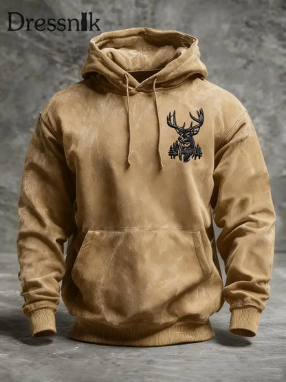 Western Deer Hoodie für Herren Khaki / S