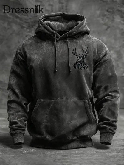 Western Deer Hoodie für Herren Schwarz / S